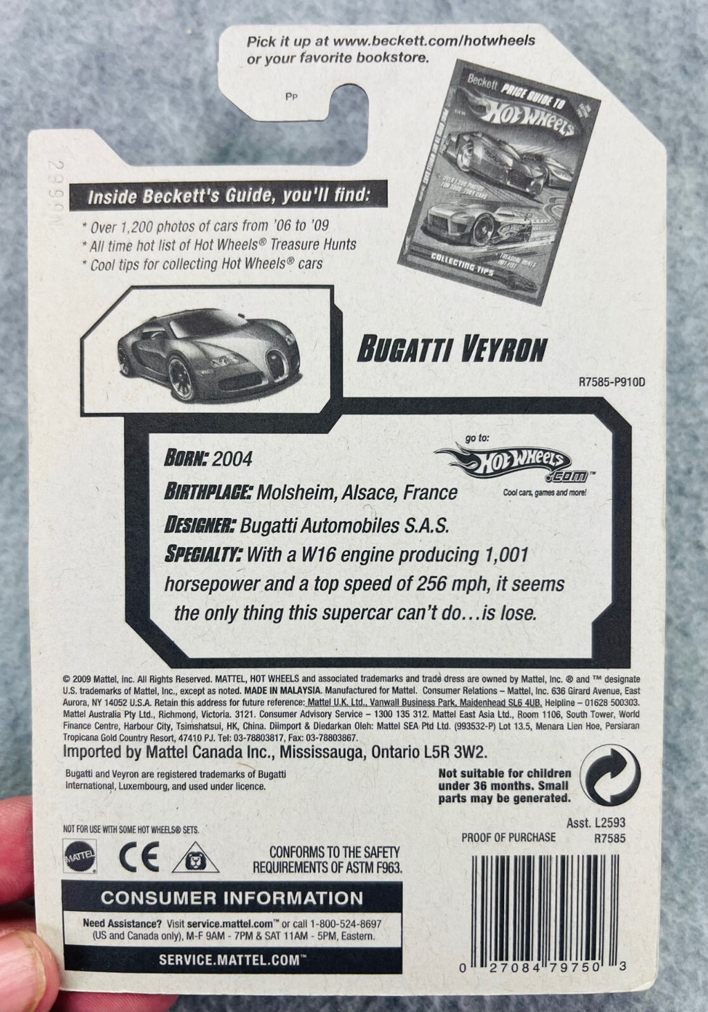 🔥🔥🔥Hot Wheels 2010 Hot Auction Satin Blue Bugatti Veyron H35🔥🔥🔥