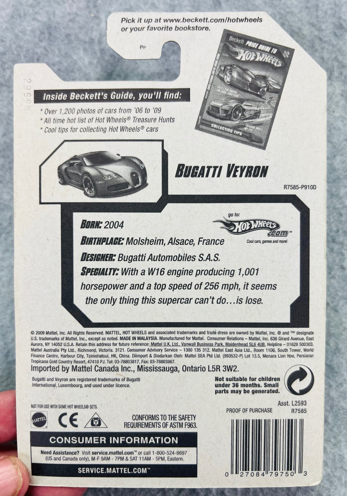 🔥🔥🔥Hot Wheels 2010 Hot Auction Satin Blue Bugatti Veyron H35🔥🔥🔥