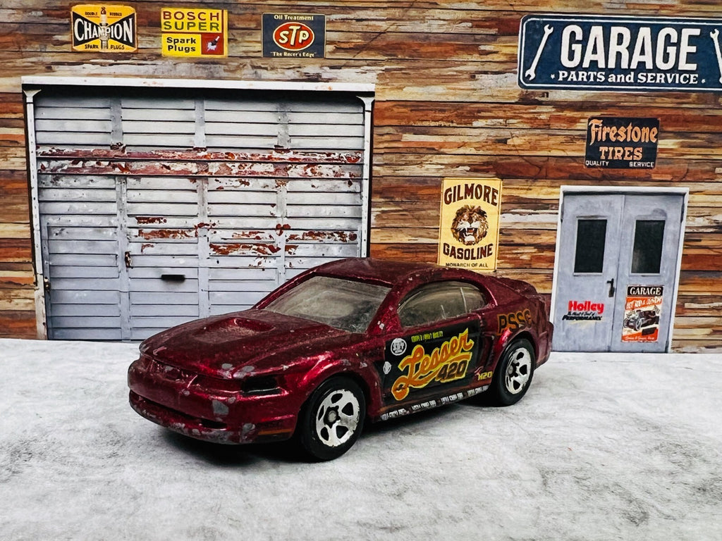 🔥🔥🔥Hotwheels 99 Ford Mustang Lesser 420 Burgundy C16🔥🔥🔥