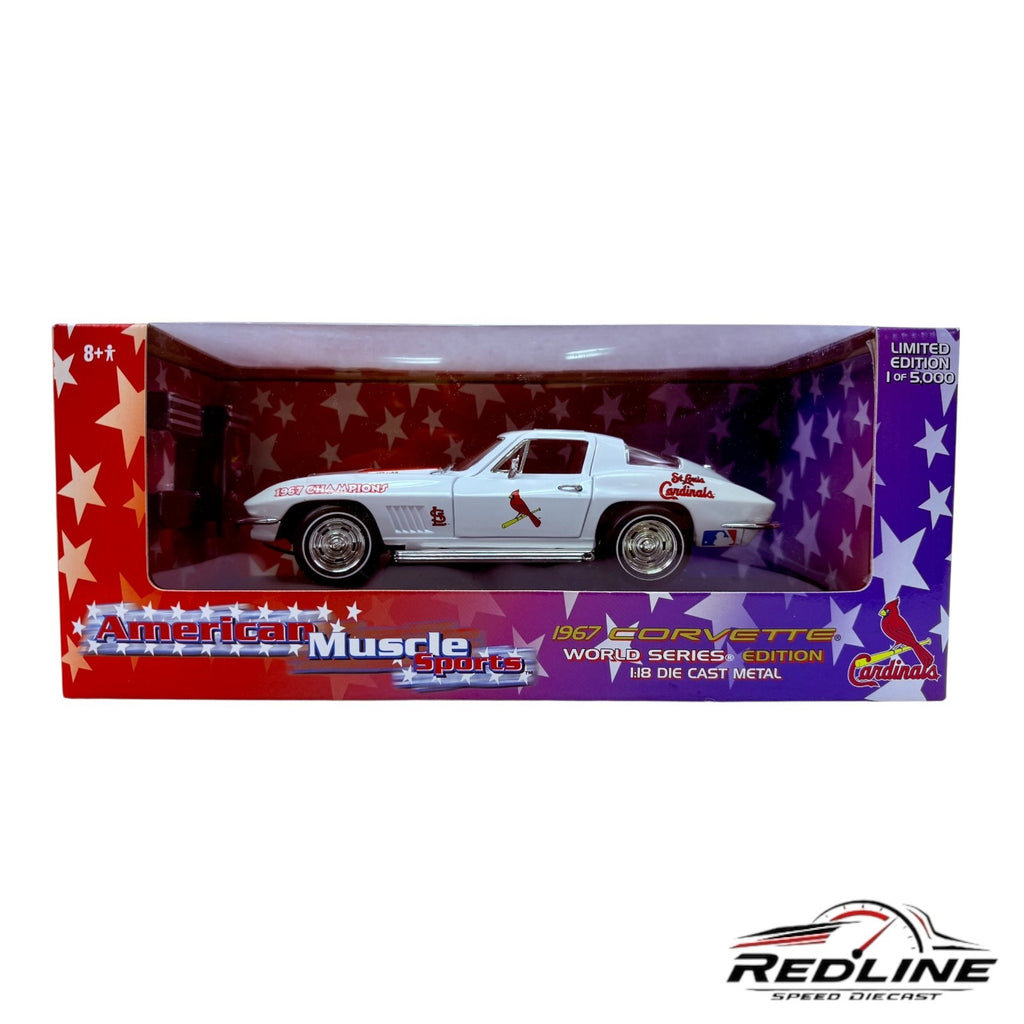 🇺🇸Ertl American Muscle 1967 Corvette World Series Edition Cardinals TV🇺🇸