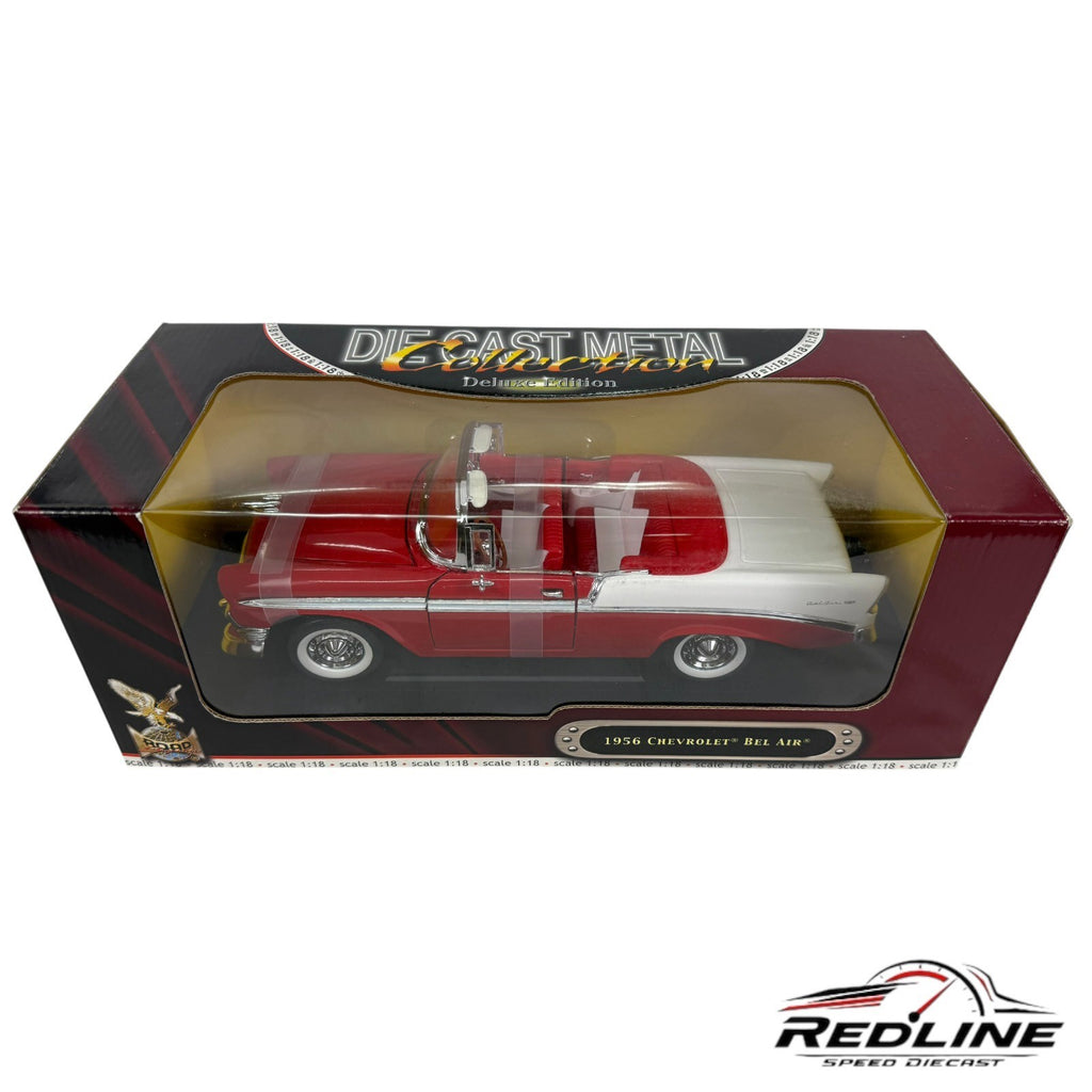 🇺🇸Road Signature 1956 Chevrolet Bel Air Convertible Red/White 1:18 C3🇺🇸