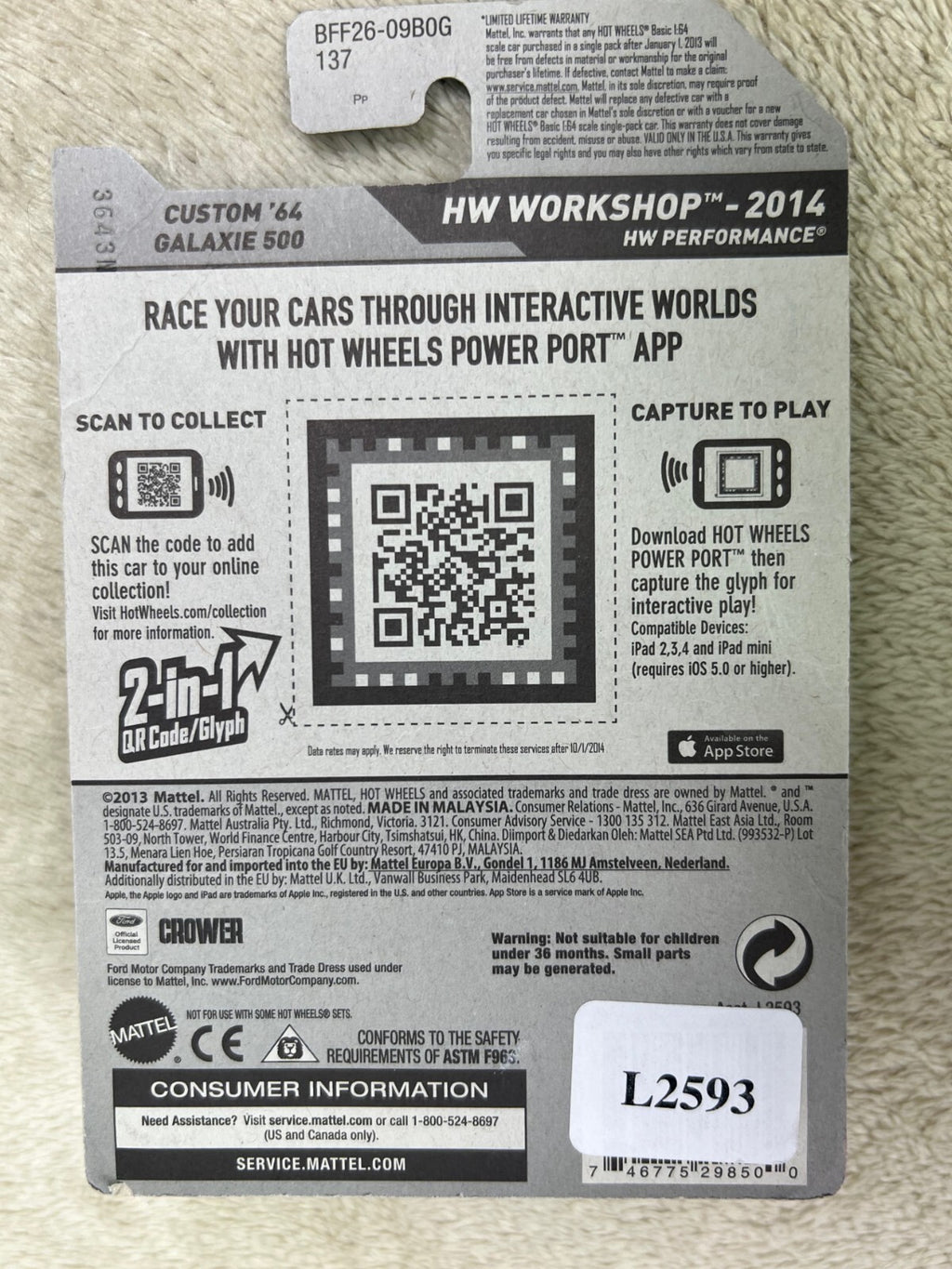 🔥🔥🔥🔥Hotwheels  Custom Ford Galaxie 500 Crower Cams HW Workshop HW12🔥🔥🔥🔥