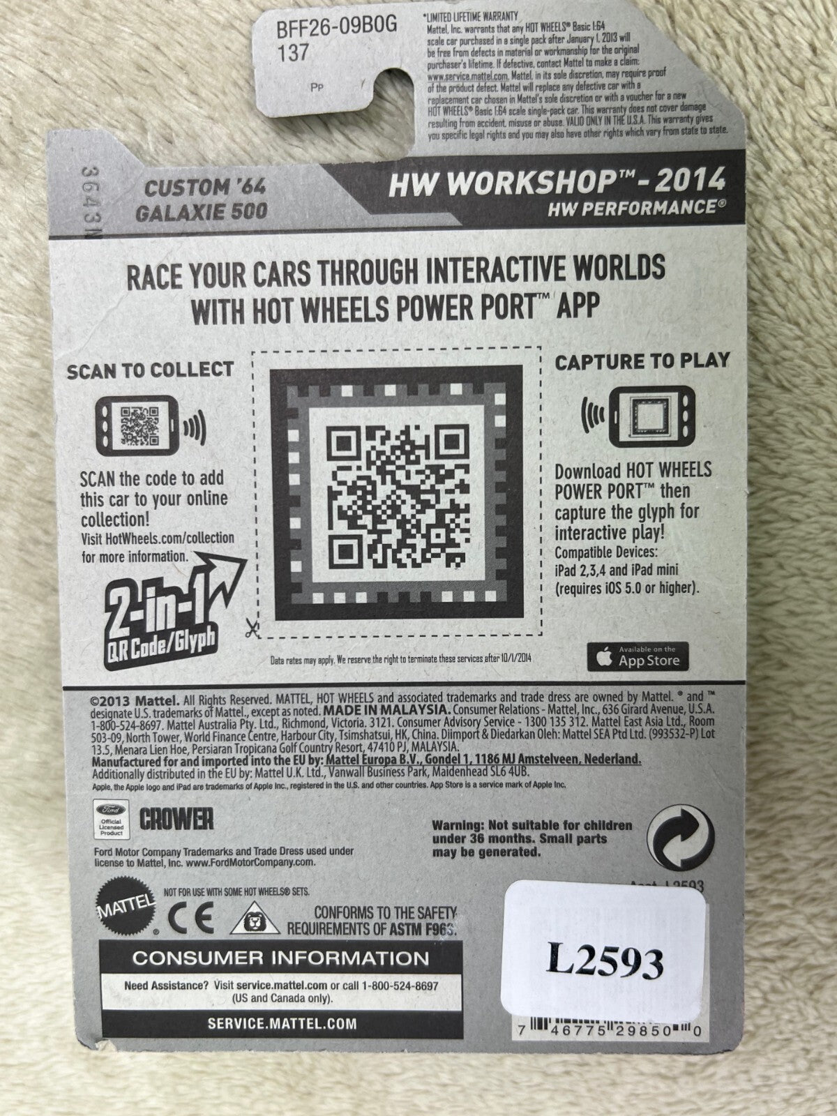 🔥🔥🔥🔥Hotwheels  Custom Ford Galaxie 500 Crower Cams HW Workshop HW12🔥🔥🔥🔥