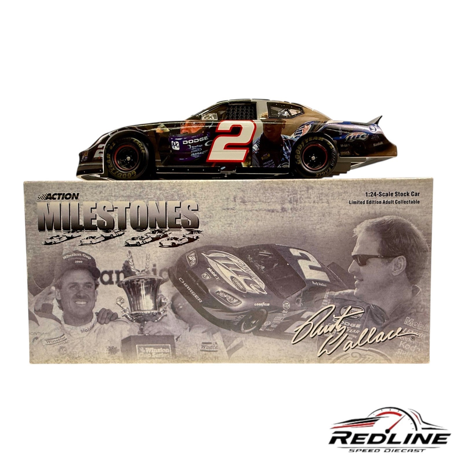 🏁NASCAR Rusty Wallace #2 Milestones 700th Start 2005 Charger 1:24 C2🏁