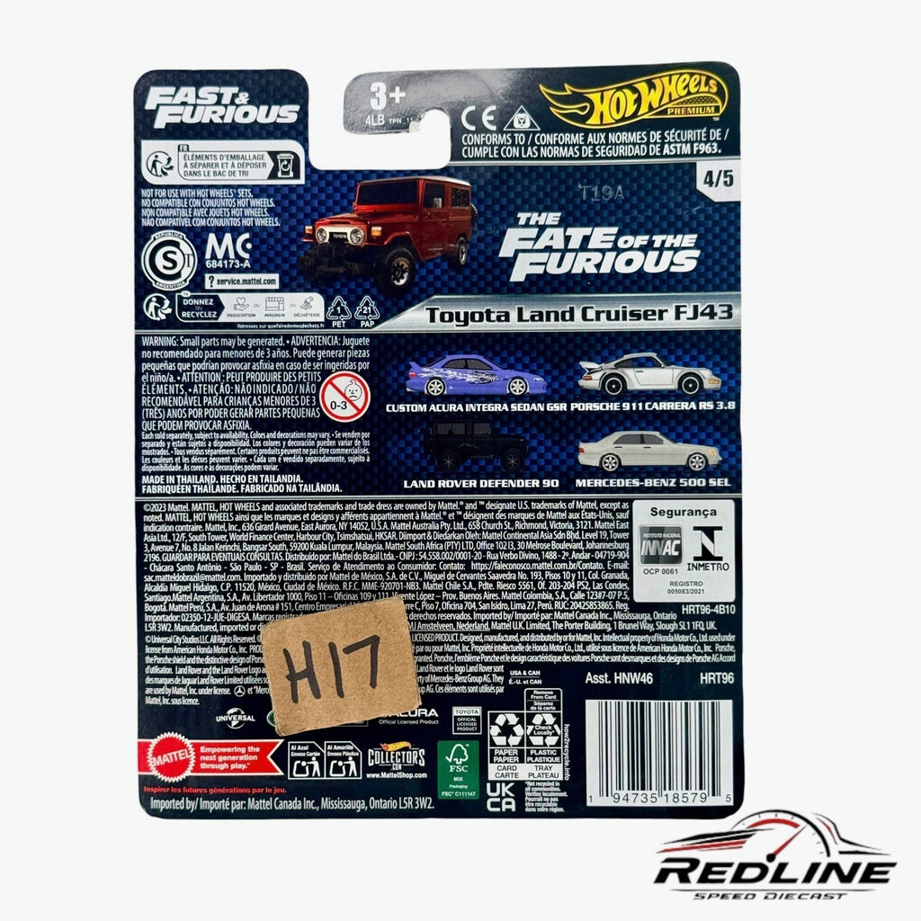 🎌Hot Wheels Fast and Furious Toyota Land Cruiser FJ43 Red H17🎌