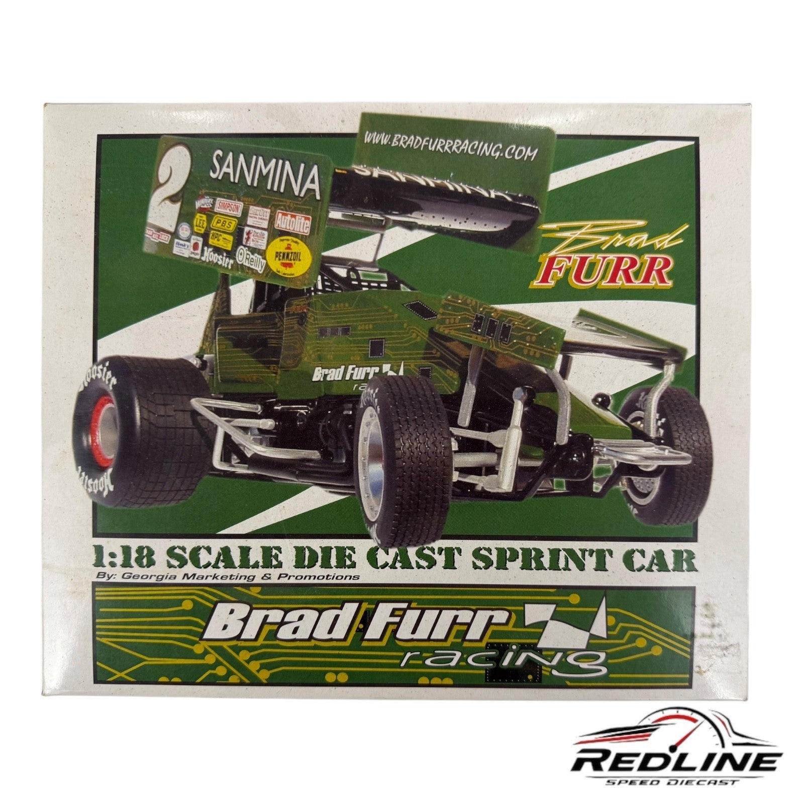🏁GMP Brad Furr #2 Sanmina 2002 Sprint Car 1:18 C2🏁
