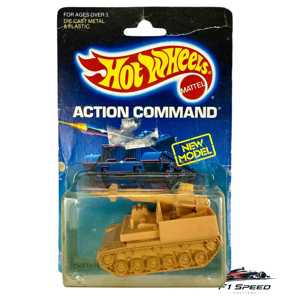 🚀🚀🚀Hot Wheels TAN #25 ROCKETANK Action Command H35🚀🚀🚀