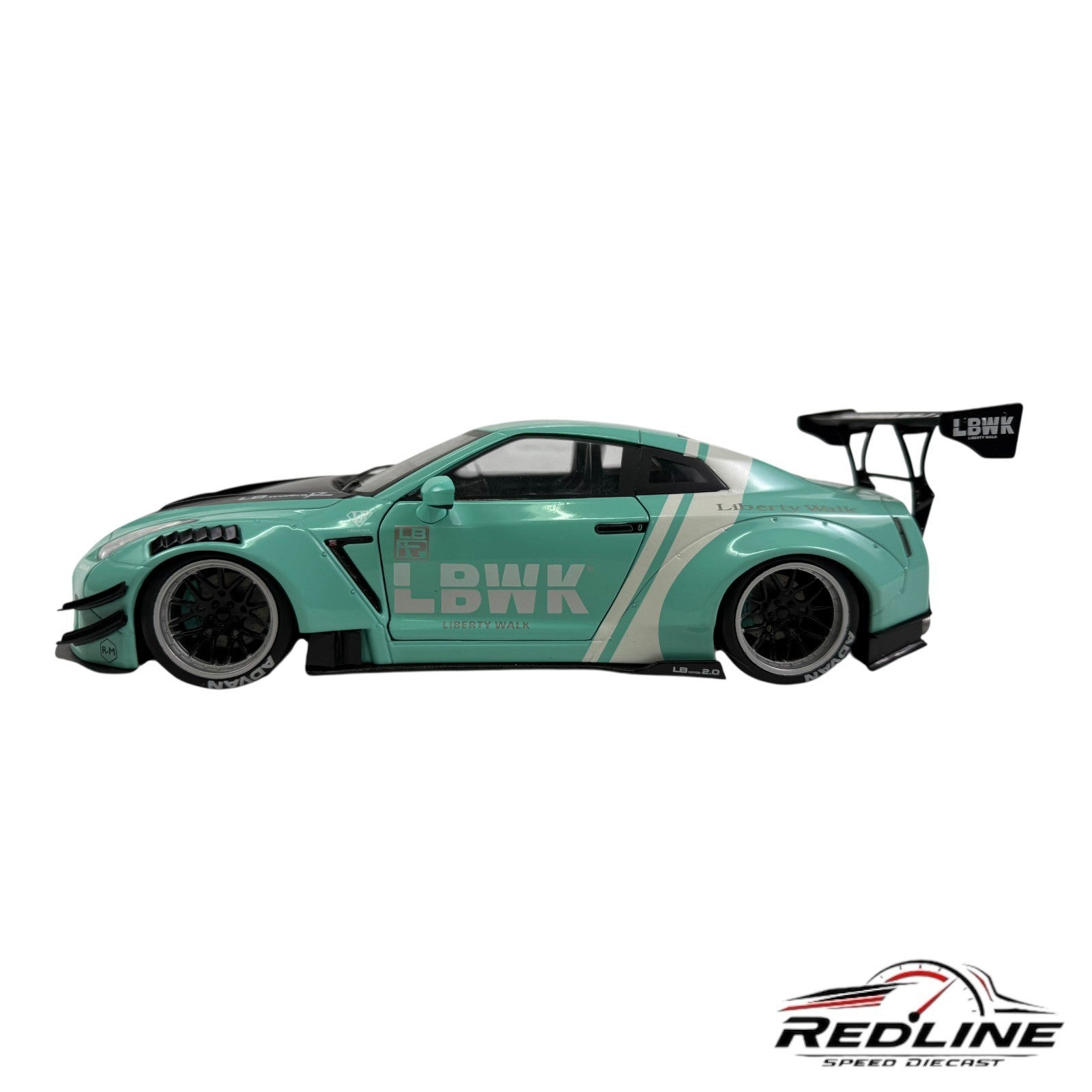 🎌🎌SOLIDO NISSAN GT-R (R35) LIBERTY WALK MINT GREEN NO BOX 1:18 L3🎌🎌