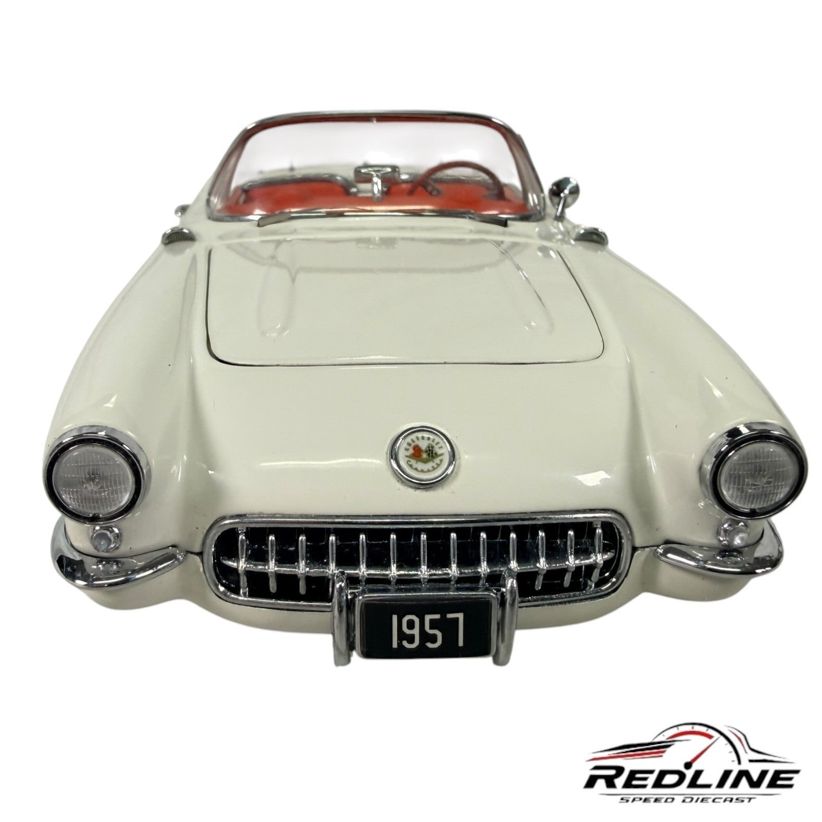 🦅Danbury Mint 1957 Corvette Roadster White & Silver Limited Edition 1:24 C2🦅