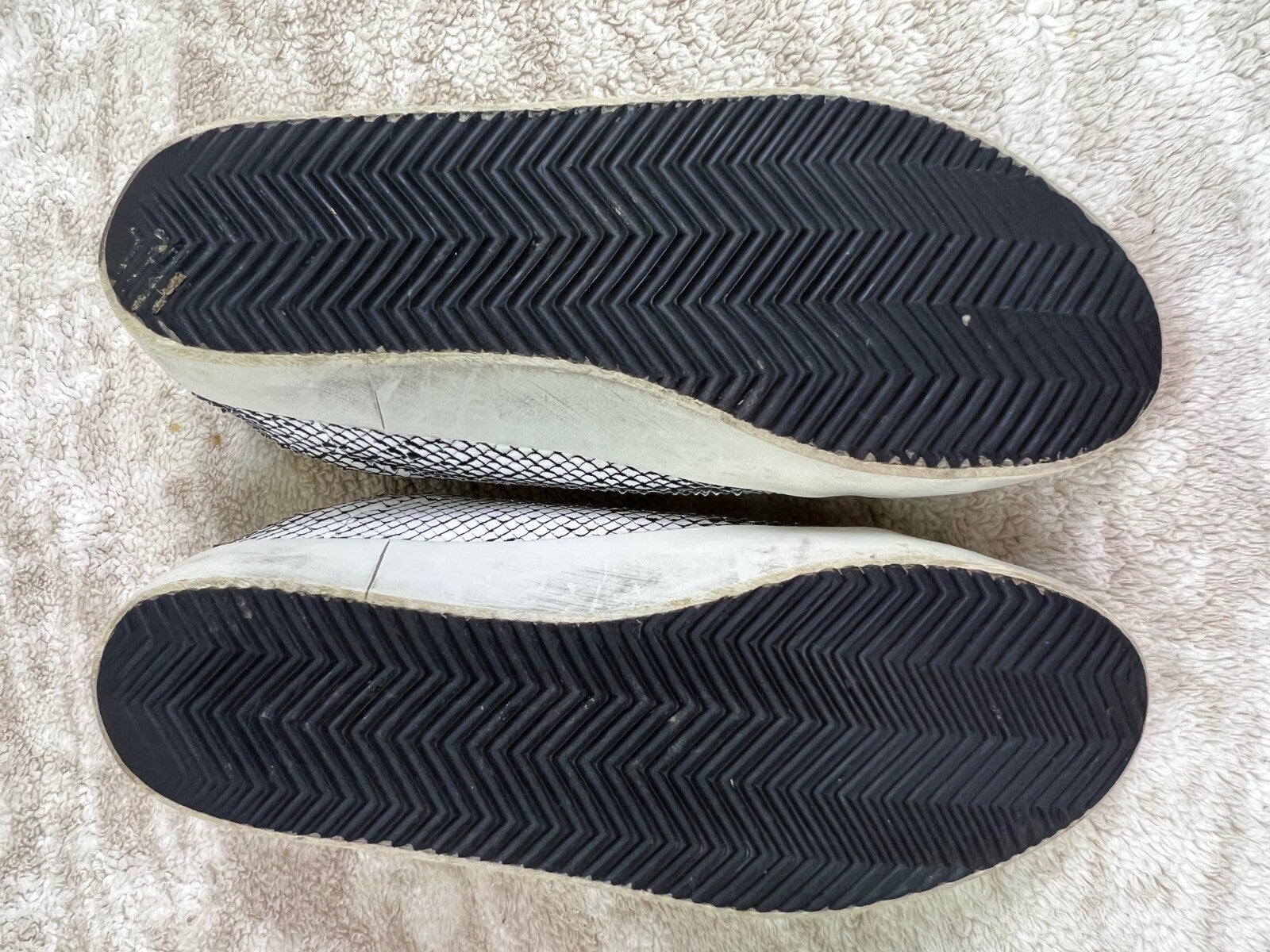 🐍Zadig & Voltaire White Leather Snakeskin Sneakers shoes EU 40  US 9 WOMENS🐍