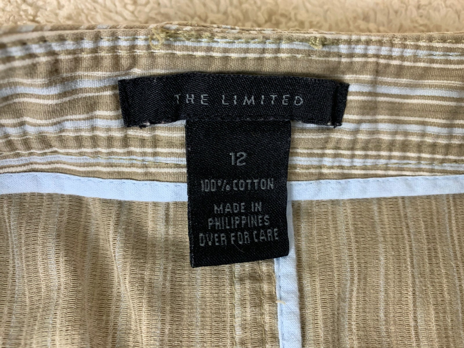 *****THE LIMITED WOMEN'S BROWN/WHITE STRIPED SKIRT SIZE 12 100% COTTON NICE*****
