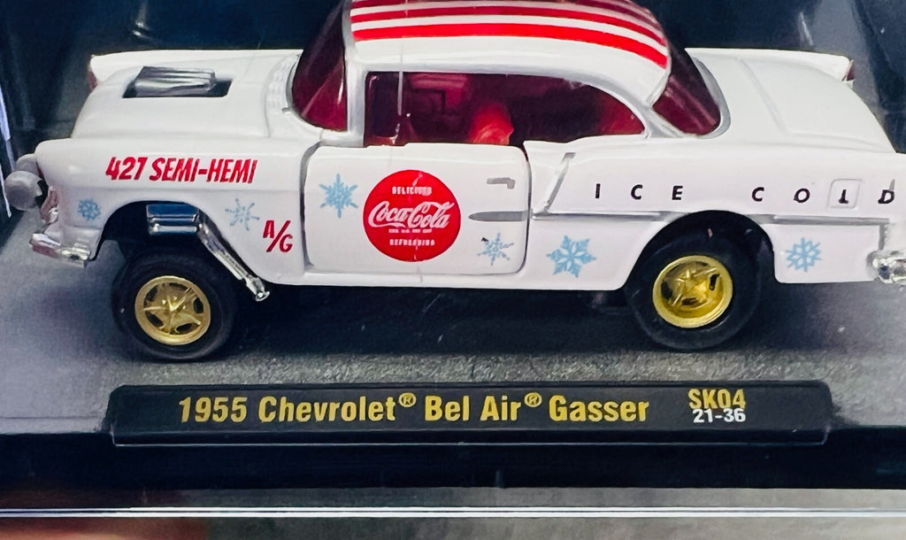 🔥🔥M2 Machines White 1955 Chevrolet Bel Air Gasser SK04 21-36 Coca-Cola HW16🔥