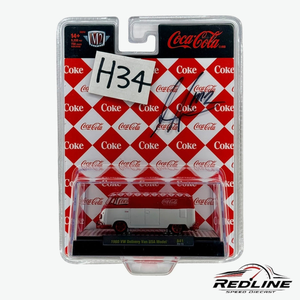 🇺🇸M2 Machines Coca-Cola 1960 VW Delivery Van CHASE SIGNED SEAN TAYLOR H34🇺🇸