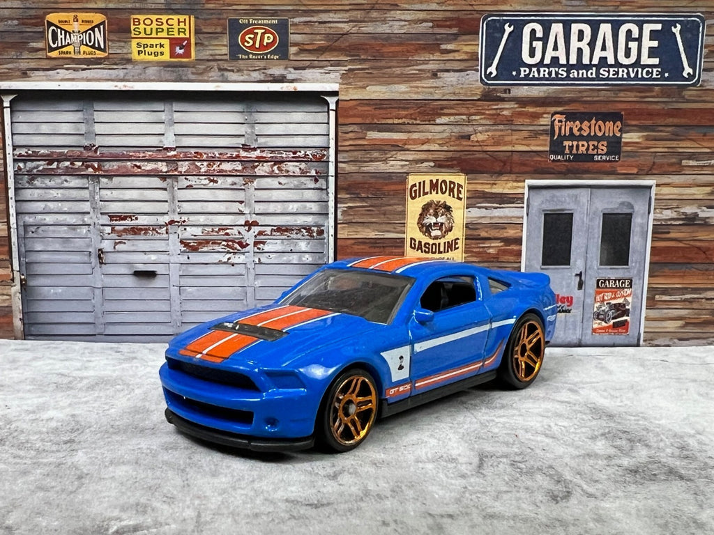 🐎🐎🐎 HOT WHEELS '10 FORD SHELBY GT500-BLUE & ORANGE C14🐎🐎🐎