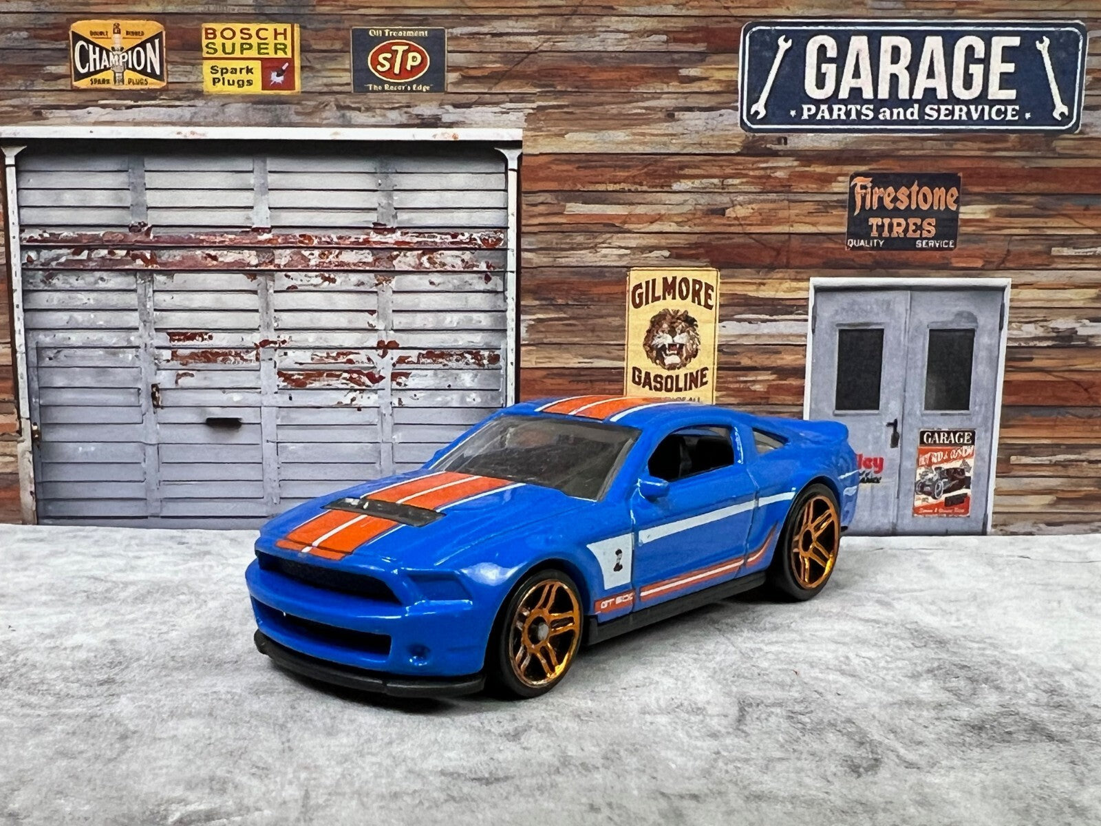 🐎🐎🐎 HOT WHEELS '10 FORD SHELBY GT500-BLUE & ORANGE C14🐎🐎🐎