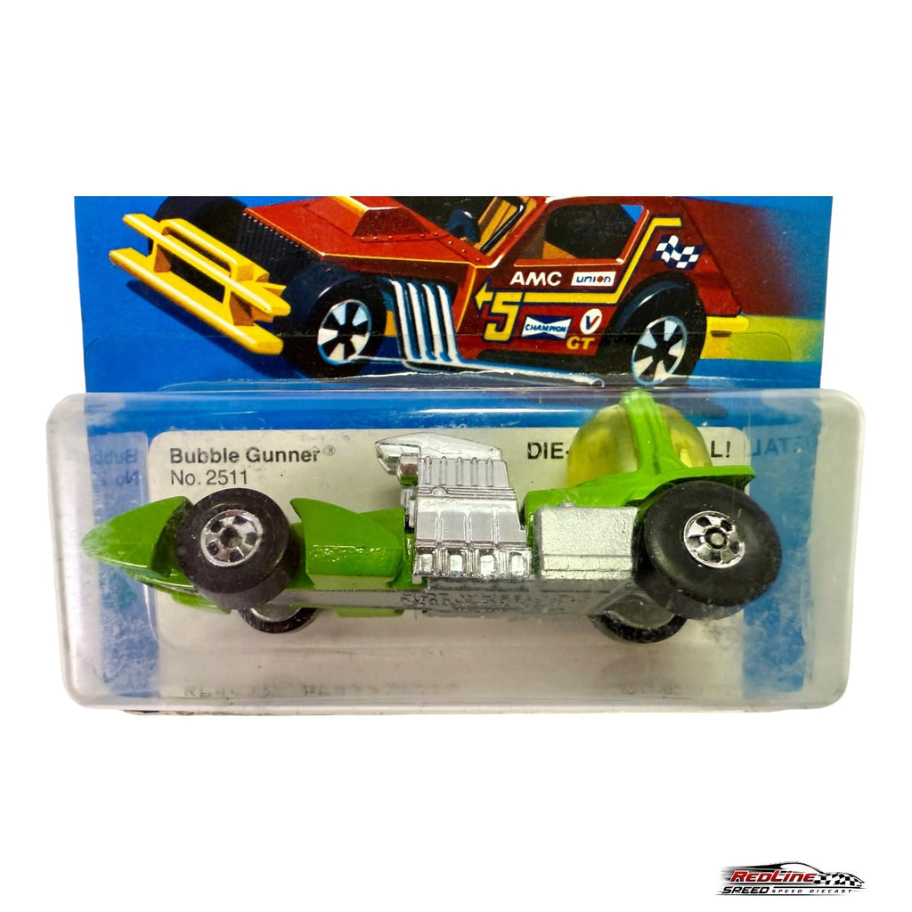🔥🔥🔥Hot Wheels BlackwallsBubble Gunner Green No. 2511 H31🔥🔥🔥