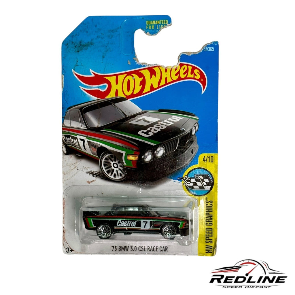 Hot Wheels '73 BMW 3.0 CSL Race Car Black Castrol Livery HW Speed Graphics H30