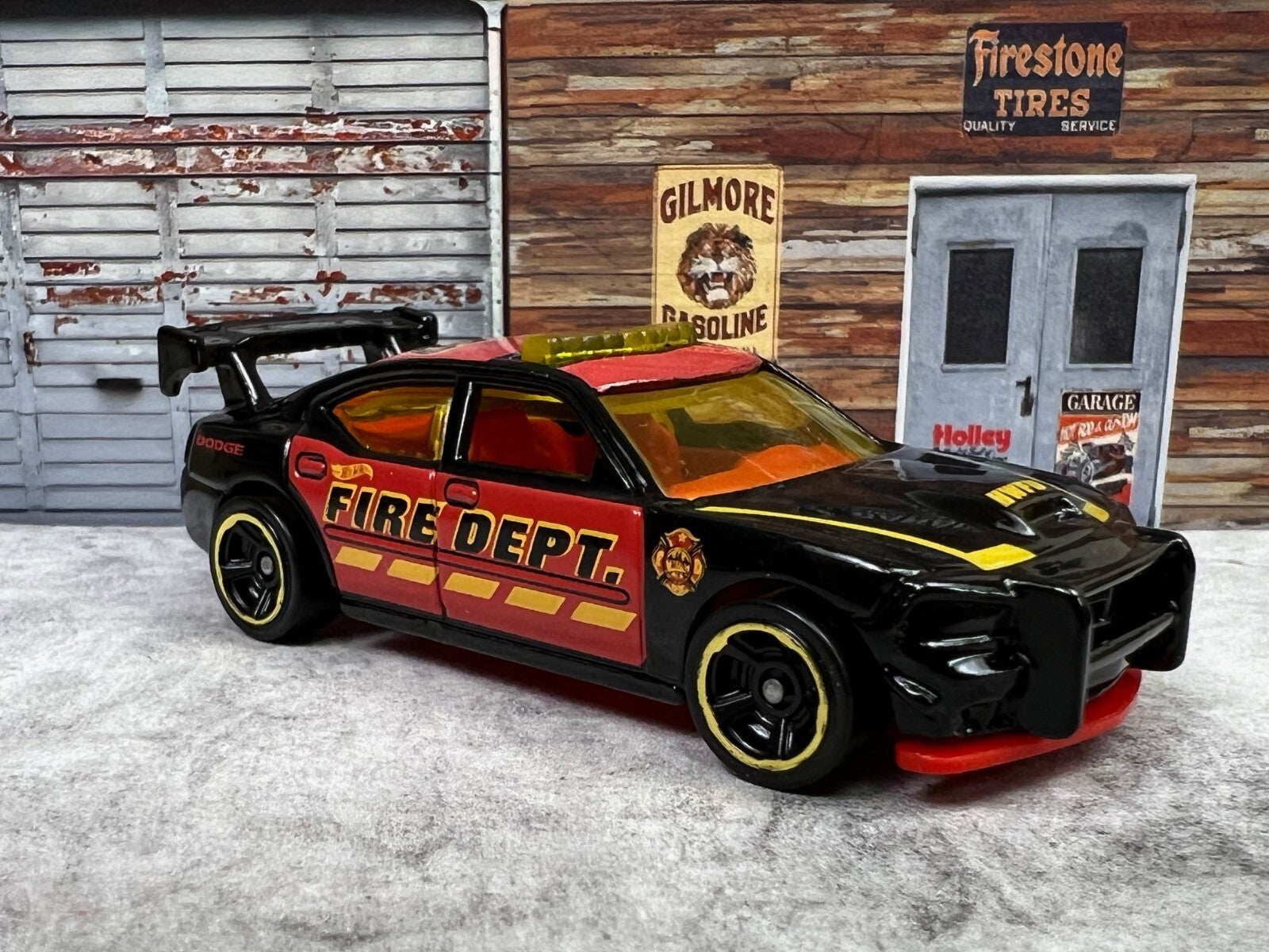 🔥🔥🔥Hot Wheel Dodge Charger Drift Fire Department HW Rescue Black C18🔥🔥🔥