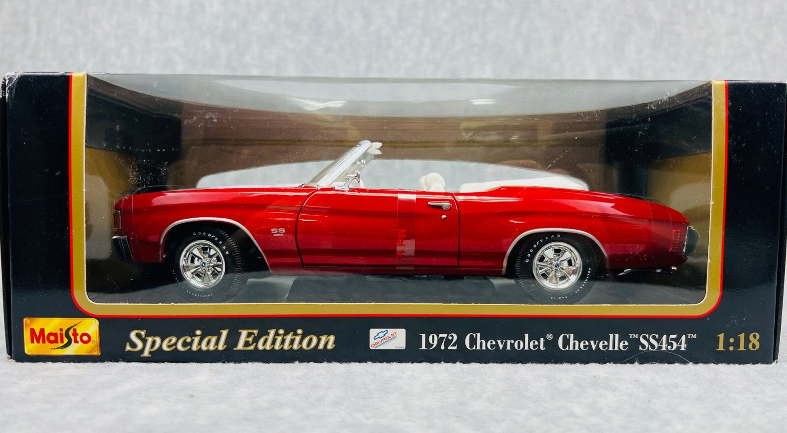🇺🇸🇺🇸Maisto 1972 Chevrolet Chevelle SS454 Convertible Red 1/18🇺🇸🇺🇸