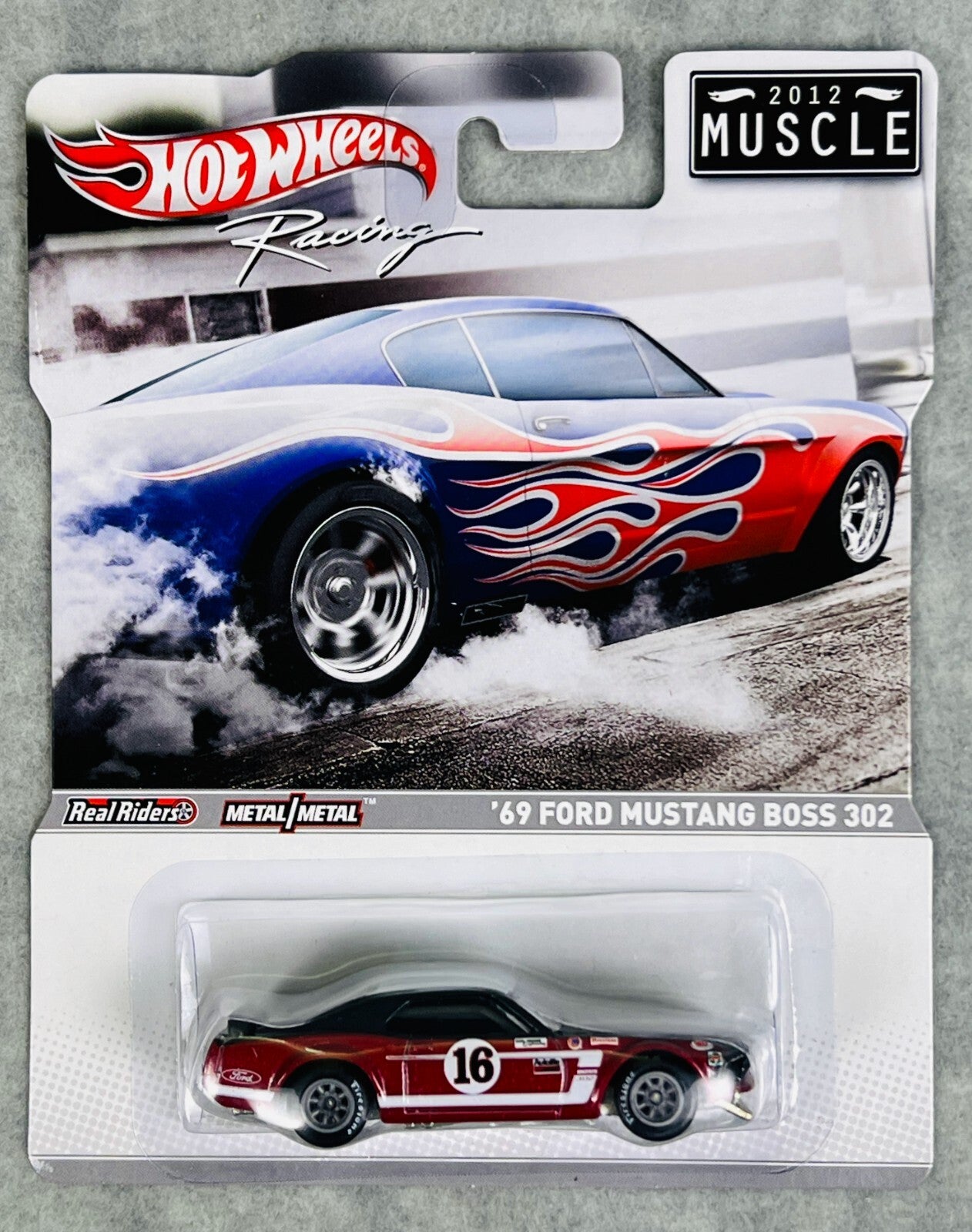 🏁🏁🏁 Hot Wheels Racing Muscle '69 FORD MUSTANG BOSS 302 Black/Red 🏁🏁🏁