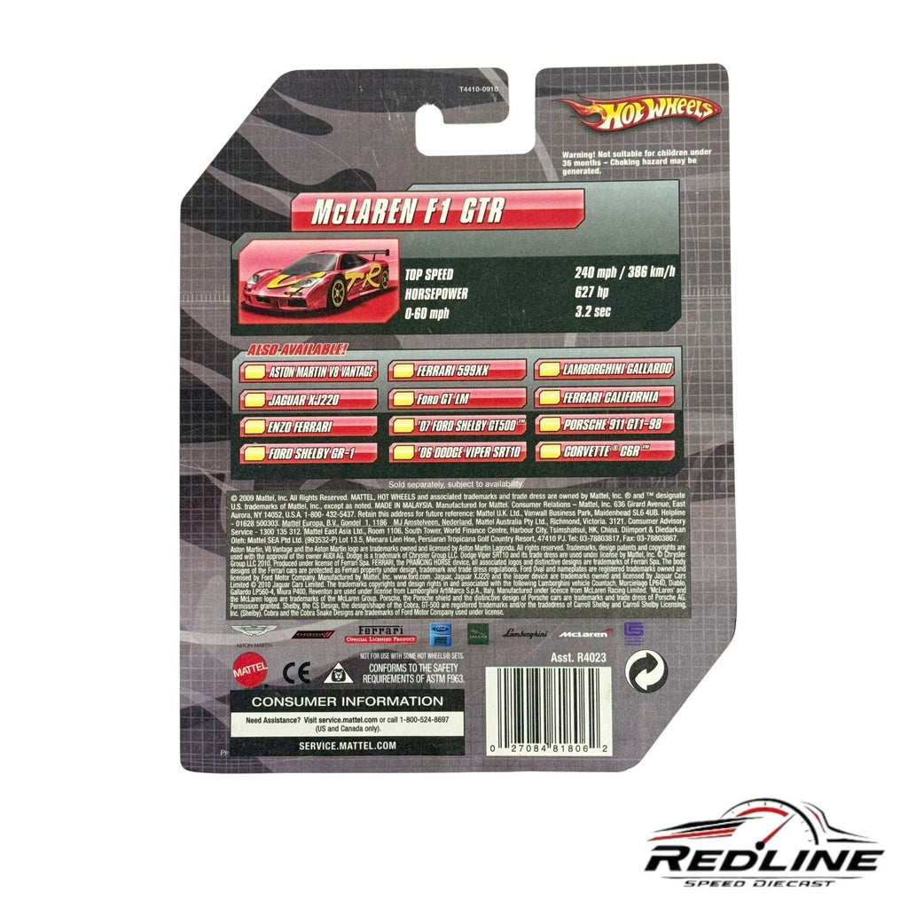 🇬🇧Hot Wheels 2009 Speed Machines MCLAREN F1 GTR Red/Yellow 1:64🇬🇧