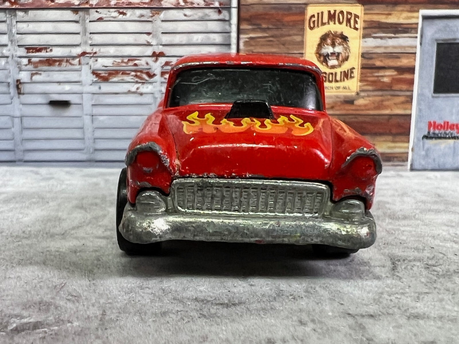 🔥Vintage Hot Wheels Hot Ones ‘55 Chevy Fever 1982 Hong Kong Red W/ Flames C3🔥