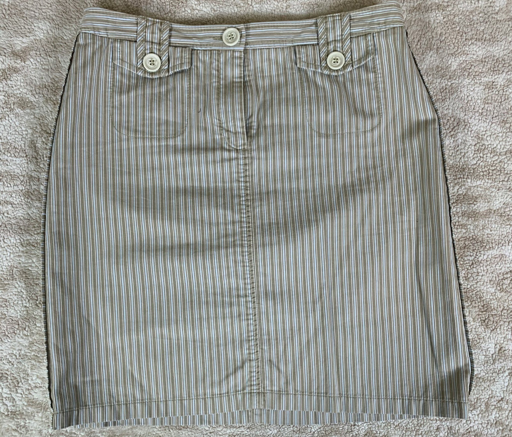 *****THE LIMITED WOMEN'S BROWN/WHITE STRIPED SKIRT SIZE 12 100% COTTON NICE*****