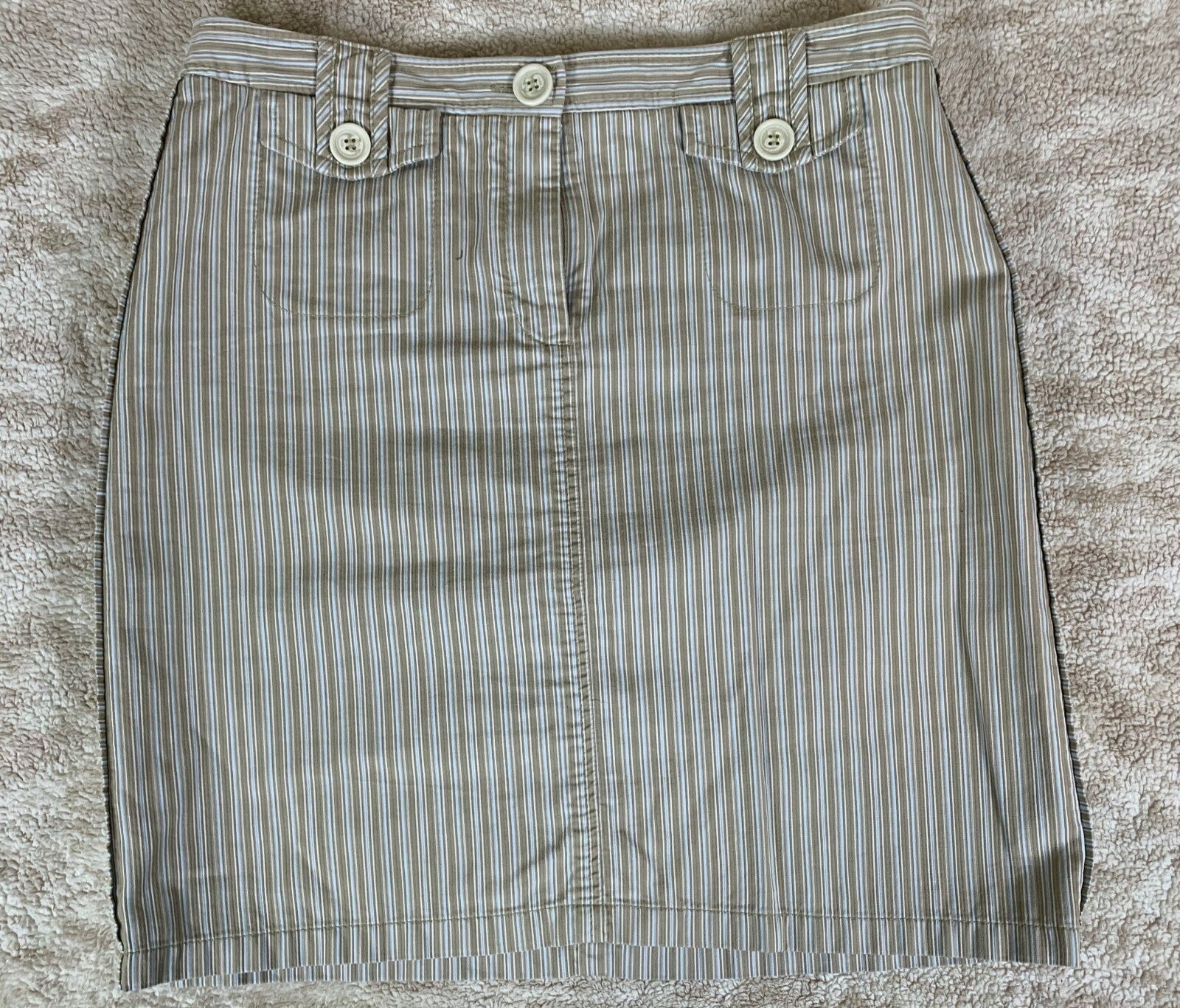 *****THE LIMITED WOMEN'S BROWN/WHITE STRIPED SKIRT SIZE 12 100% COTTON NICE*****