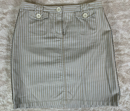 *****THE LIMITED WOMEN'S BROWN/WHITE STRIPED SKIRT SIZE 12 100% COTTON NICE*****