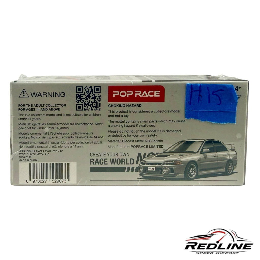 🎌🎌POPRACE Mitsubishi Lancer Evolution IV 1:64 Sealed H15🎌🎌