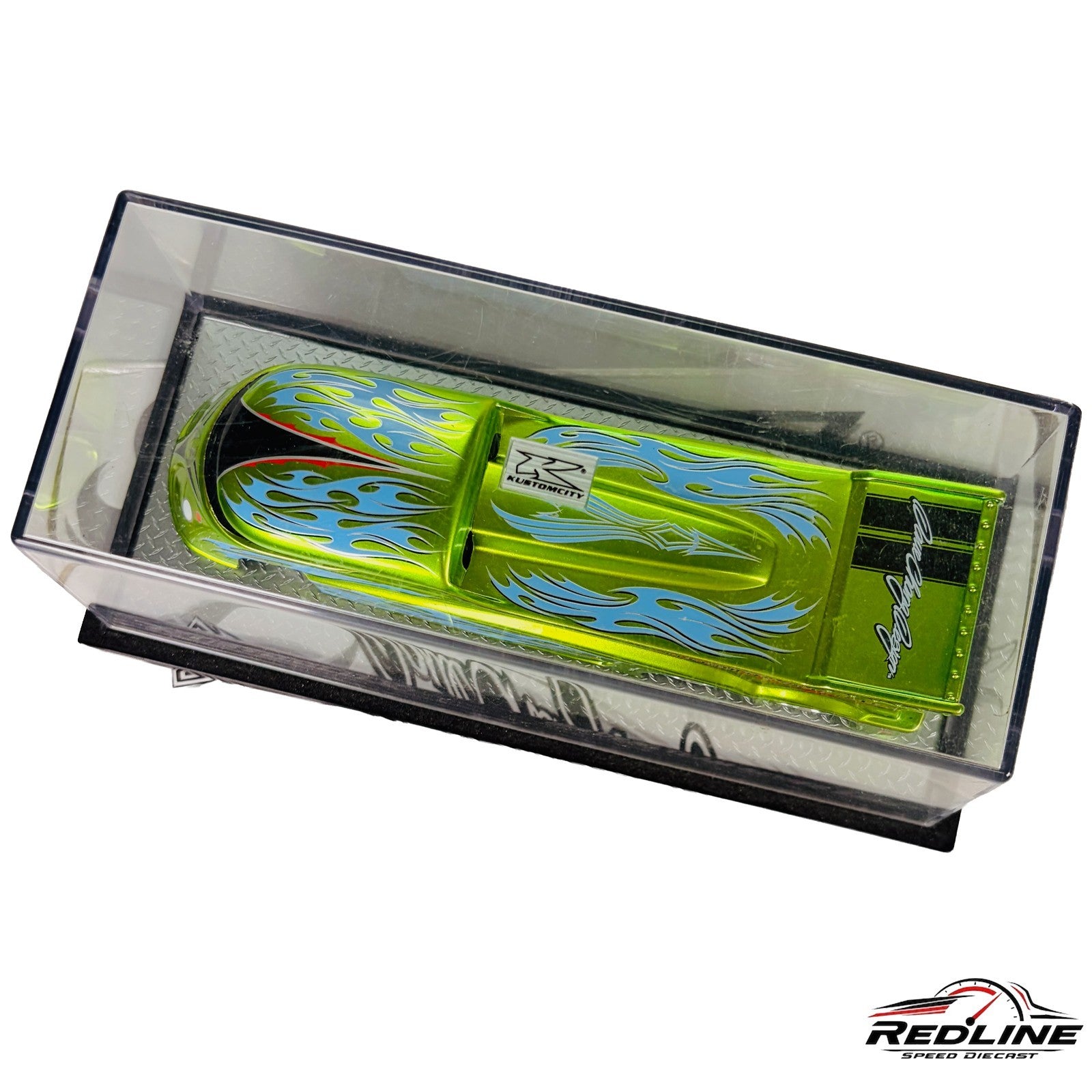 RARE Kustomcity Dave Chang Design Drag Bus OVER-CHROME SERIES "LIMEY"1:64 D3