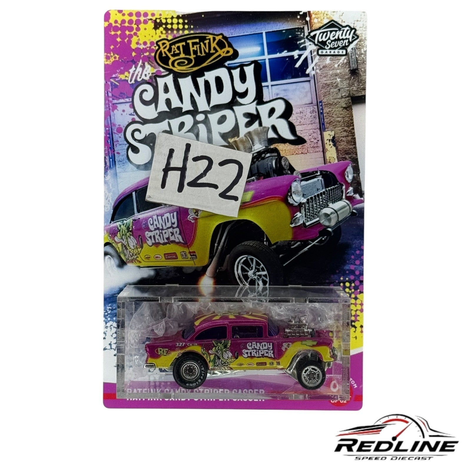 🇺🇸Hot Wheels Twenty Seven Garage Custom Rat Fink Candy Stripper Gasser H22🇺🇸