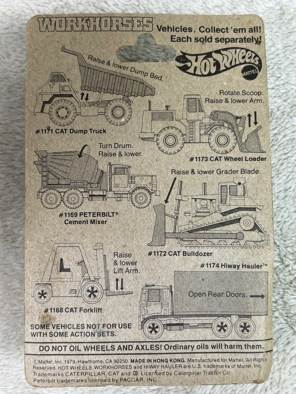 🔥🔥🔥HOT WHEELS 1979 Workhorses Yellow CAT Wheel Loader #1173 HW16🔥🔥🔥