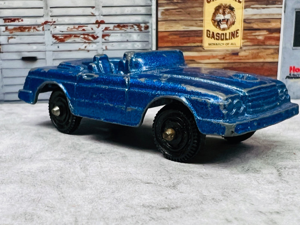 🇩🇪Vintage Tootsie Toy Die Cast Blue Convertible Mercedes Benz Car C8🇩🇪