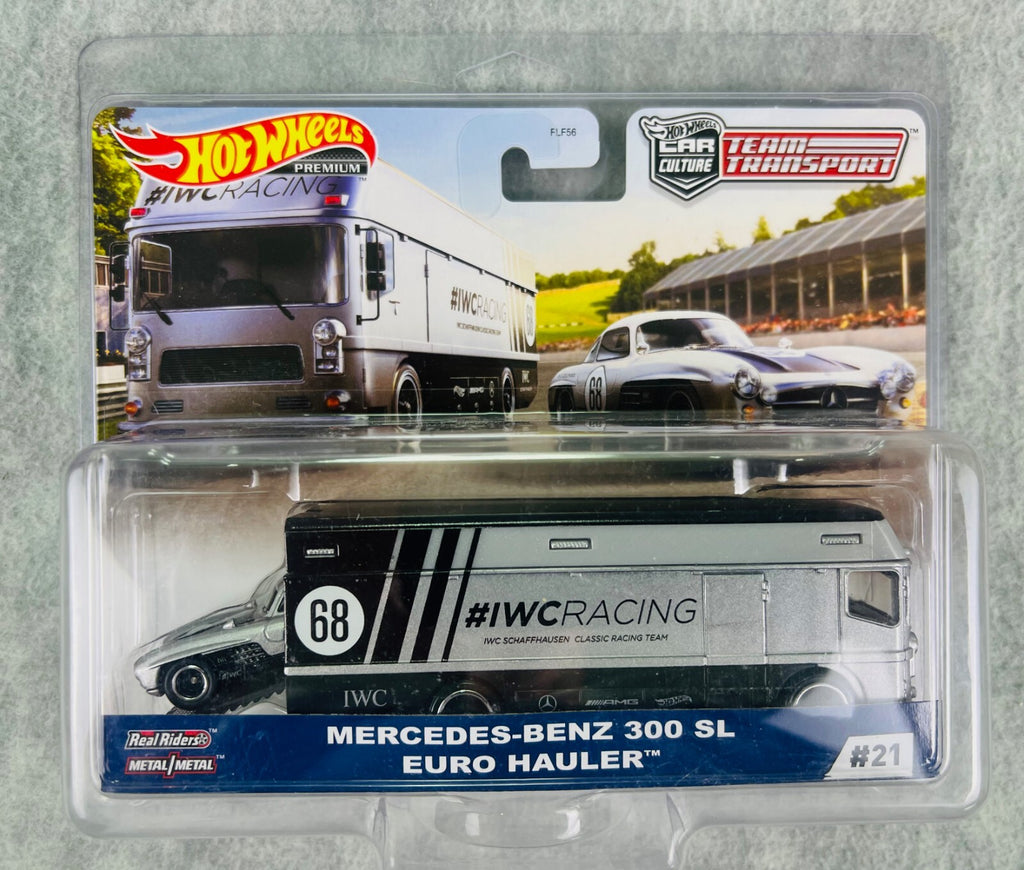 🇩🇪Hot Wheels Team Transport Mercedes-Benz 300 SL & Euro Hauler IWC Racing🇩🇪