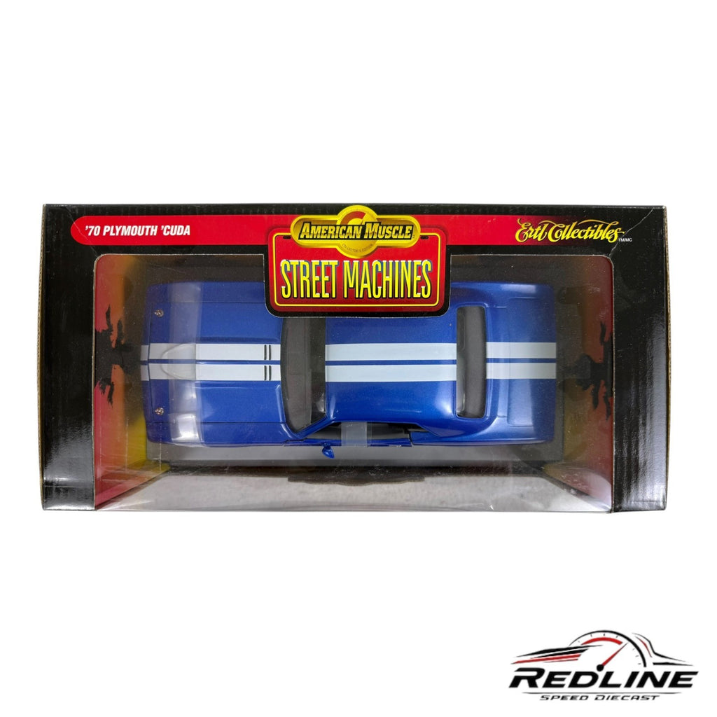 🇺🇸Ertl American Muscle 1970 Plymouth Cuda Street Machines Blue 1:18 C3🇺🇸