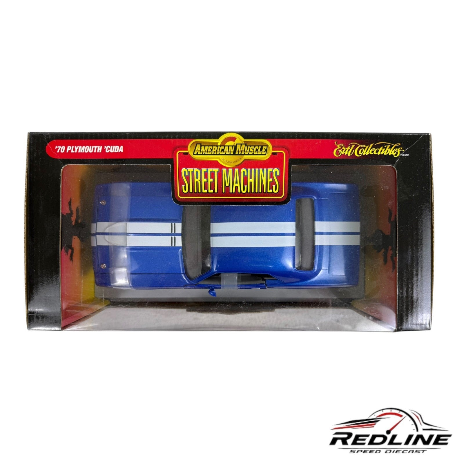 🇺🇸Ertl American Muscle 1970 Plymouth Cuda Street Machines Blue 1:18 C3🇺🇸
