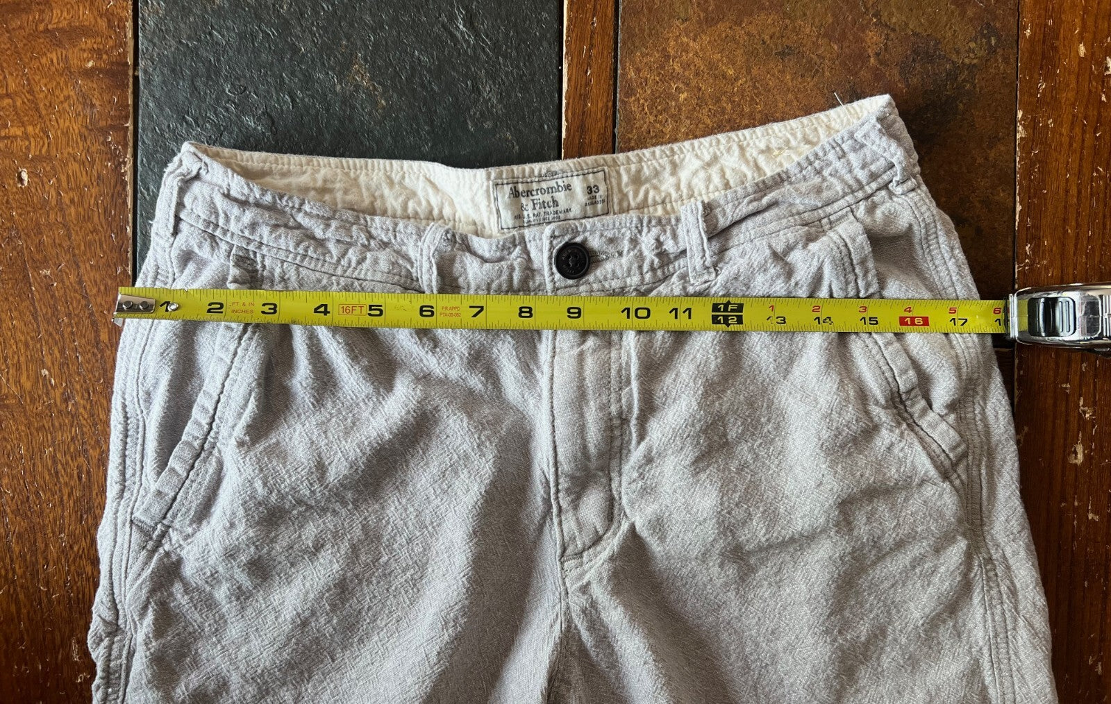 🩳🩳🩳Abercrombie & Fitch Vintage Chino Short Men's 33 Light Khaki U🩳🩳🩳