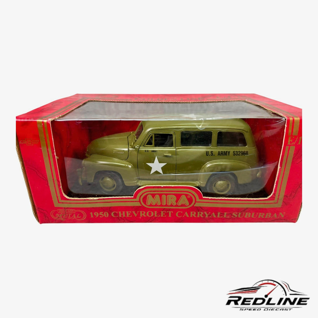 🇺🇸Mira Chevrolet Carryall Suburban 1950 US Army Green 1:18 Diecast🇺🇸
