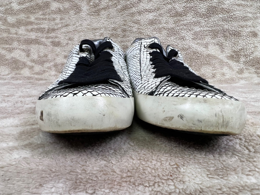 🐍Zadig & Voltaire White Leather Snakeskin Sneakers shoes EU 40  US 9 WOMENS🐍