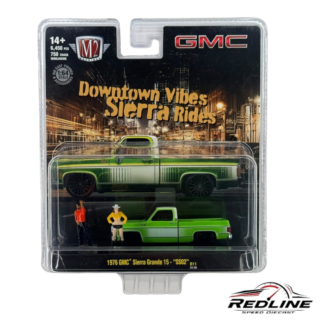 M2 Machines Diorama Downtown Vibes Sierra Rides 1976 GMC Sierra Grande 15 H31