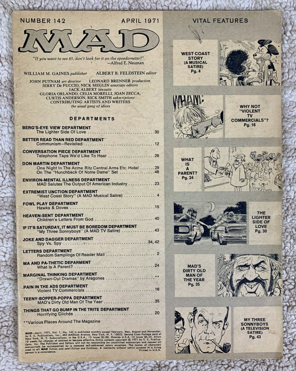 MAD Magazine 142 - April 1971 - This Country is Out of Order MISSING FRONT/BACK