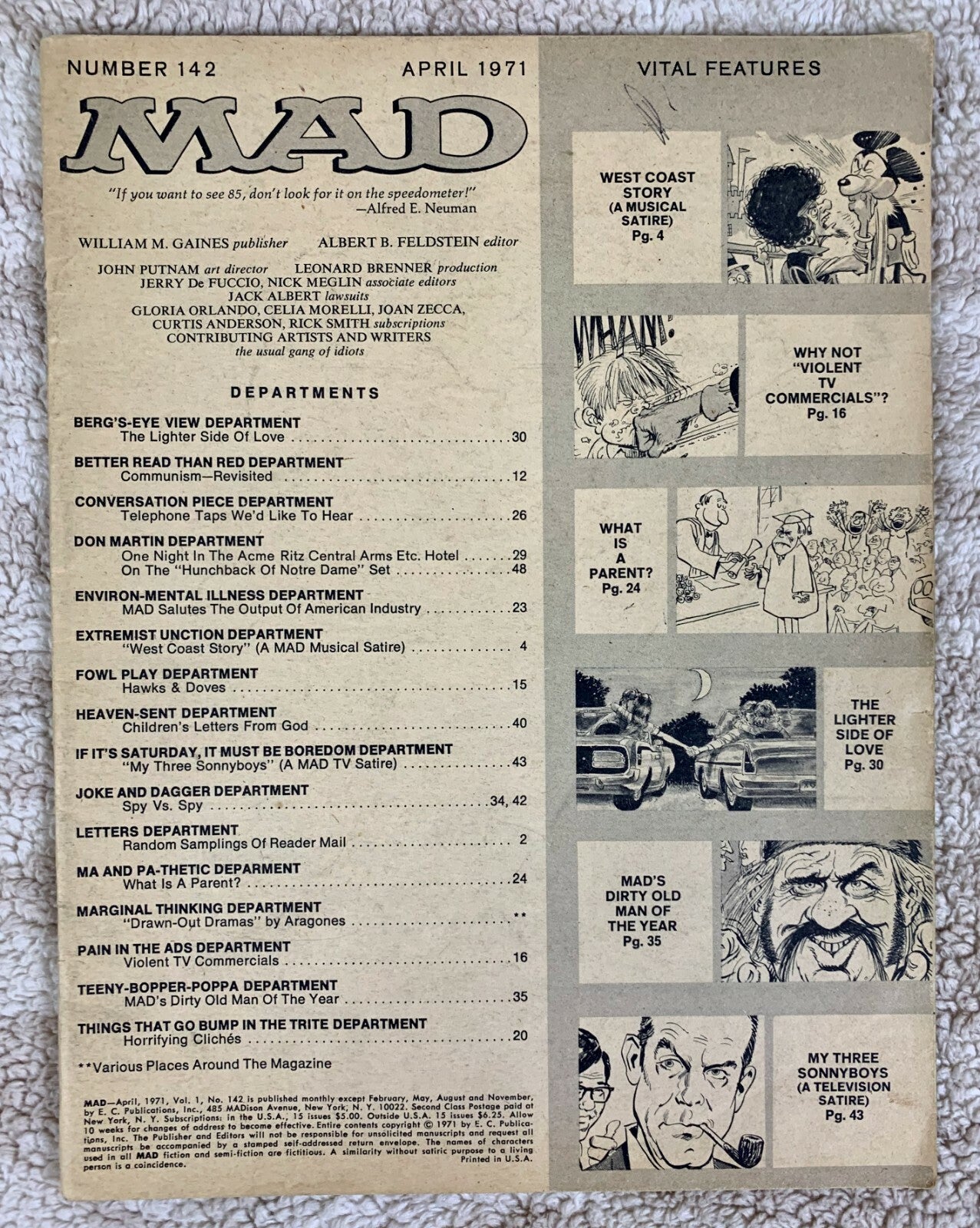 MAD Magazine 142 - April 1971 - This Country is Out of Order MISSING FRONT/BACK