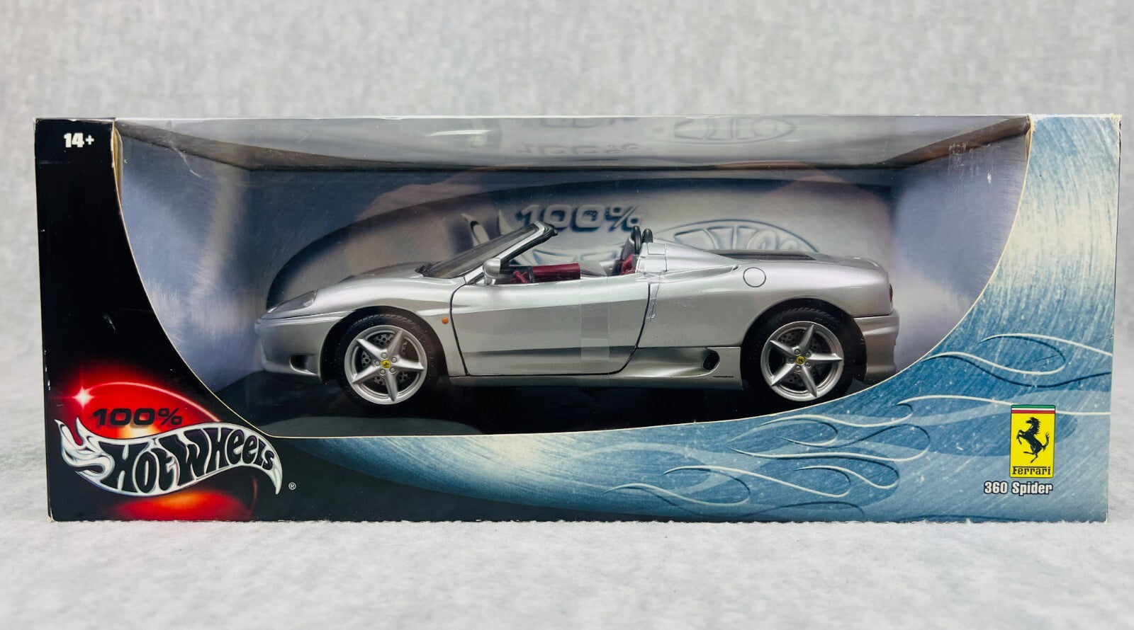 🇮🇹🇮🇹🇮🇹Hot Wheels 100% Ferrari 360 Spider Silver 1:18 🇮🇹🇮🇹🇮🇹