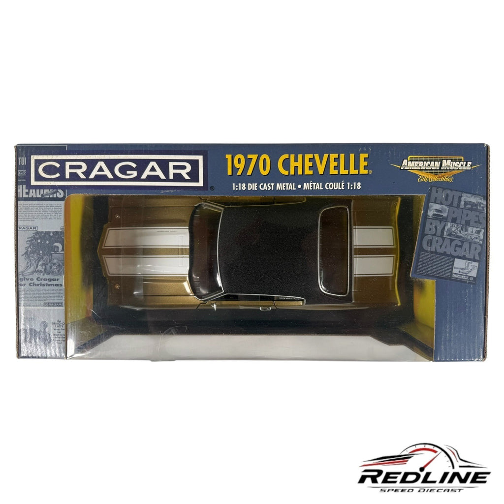 🇺🇸Ertl 1970 Chevelle SS454 Cragar Gold With Black Top 1:18 C3🇺🇸