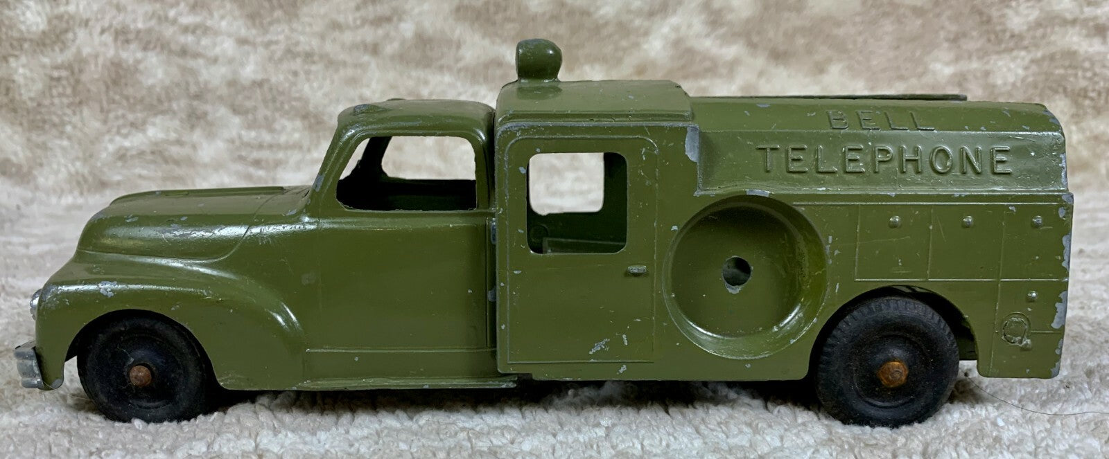 *********Hubley Kiddie Toy #478 Bell Telephone Truck Army Green - 1950s*********