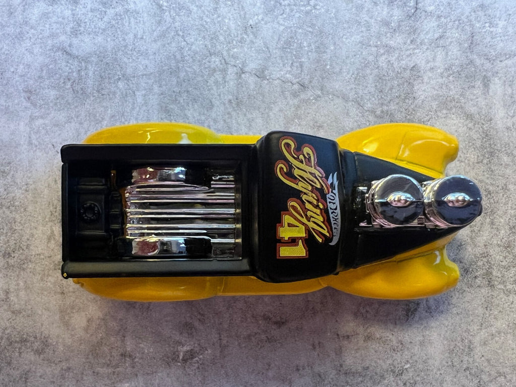 🇺🇸Hot Wheels 1/64 DieCast  1941 Ford Pickup  Car Flying 41 Yellow Black C4🇺🇸