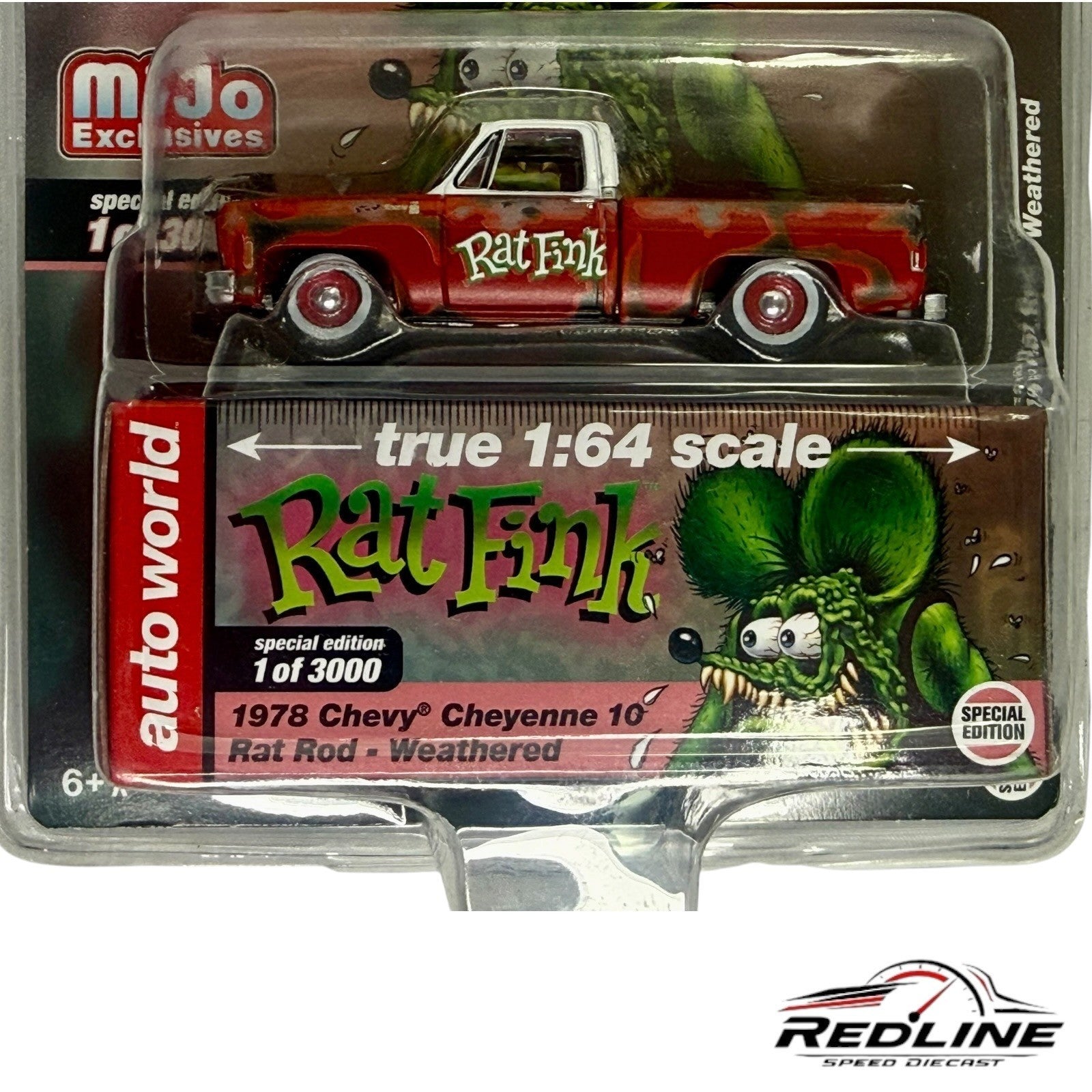 🔥Auto World MIJO EXCLUSIVES Rat Fink 1978 Chevrolet Cheyenne 10 Rat Rod H23🔥