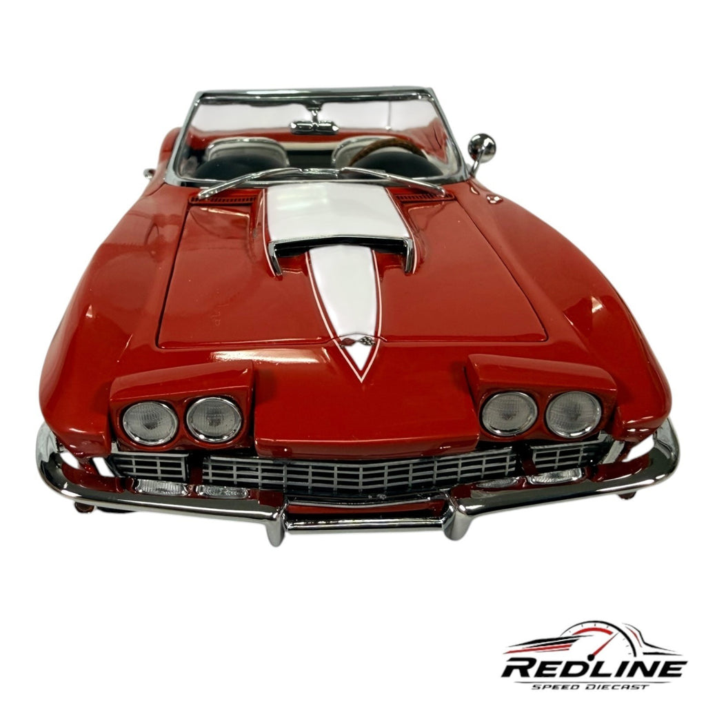 🇺🇸Danbury Mint 1967 Corvette Convertible Red & White 1:24 C2🇺🇸