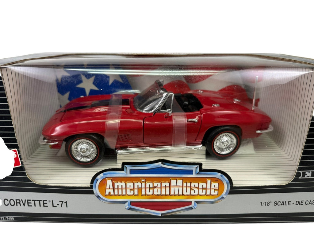 🇺🇸Ertl American Muscle 1967 Chevrolet Corvette L-71 Convertible Red 1:18 GS